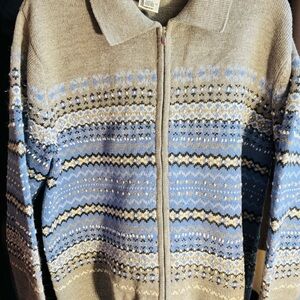 Talbots Men's Zip Up Collar Knit Sweater